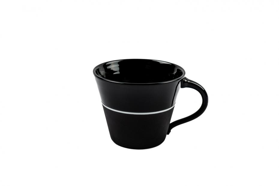 Wide black mug